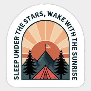 Simple Sunrise Camping Sticker